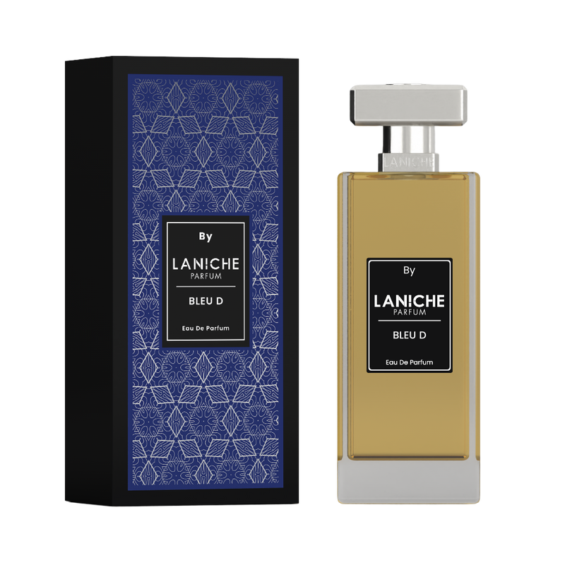 Bleu D by Laniche Parfum, a fresh, citrus and woody Eau de Parfum, 100ml bottle and box.