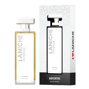 Adventus by Laniche Parfum Intense, a fresh, fruity and woody Eau de Parfum, 50ml bottle with box.