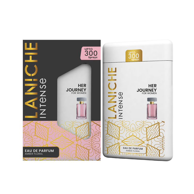 Laniche Parfum Her Journey 20ml pocket perfume spray with carton, an amber floral eau de parfum for women.