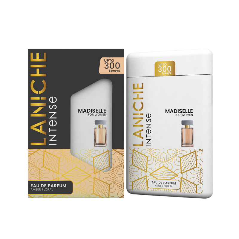 Laniche Parfum Madiselle 20ml pocket perfume spray with carton, an amber floral eau de parfum for women.