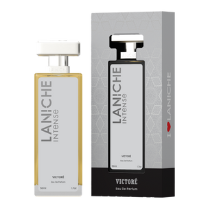 Victoré by Laniche Parfum 50ml Eau de Parfum bottle and grey packaging box.